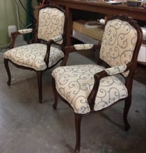 pair of re-upholstered dining chairs